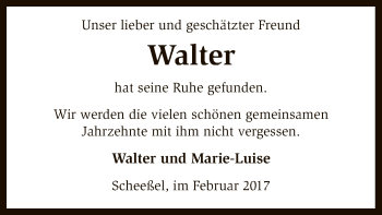 Traueranzeige von Walter  von SYK