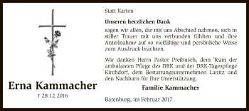 Traueranzeige von Erna Kammacher von SYK