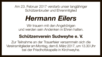 Traueranzeige von Hermann Eilers von SYK