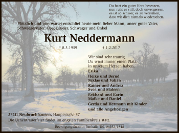 Traueranzeige von Kurt Neddermann von SYK