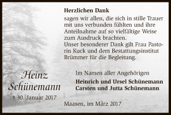 Traueranzeige von Heinz Schünemann von SYK