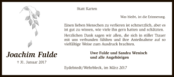 Traueranzeige von Joachim Fulde von SYK