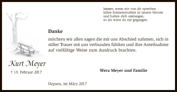 Traueranzeige von Kurt Meyer von SYK