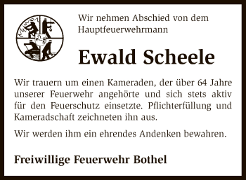 Traueranzeige von Ewald Scheele von SYK