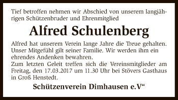 Traueranzeige von Alfred Schulenberg von SYK