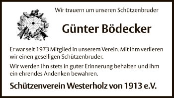 Traueranzeige von Günter Bödecker von SYK