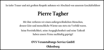 Traueranzeige von Pierre Tagher von SYK