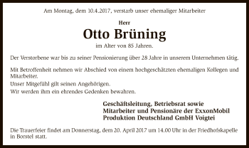 Traueranzeige von Otto Brüning von SYK