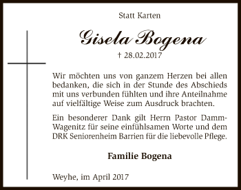 Traueranzeige von Gisela Bogena von SYK