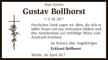 Traueranzeige von Gustav Bollhorst von SYK