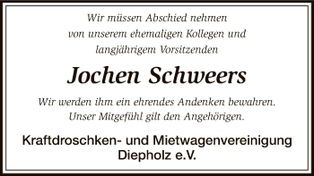 Traueranzeige von Jochen Schweers von SYK