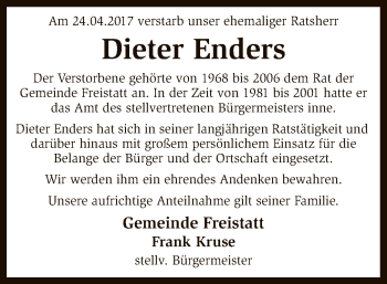 Traueranzeige von Dieter Enders von SYK