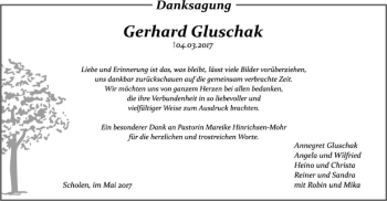 Traueranzeige von Gerhard Gluschak von SYK