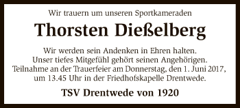 Traueranzeige von Thorsten Dießelberg von SYK