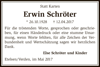 Traueranzeige von Erwin Schröter von SYK