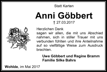 Traueranzeige von Anni Göbbert von SYK