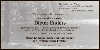 Traueranzeige von Dieter Enders von SYK