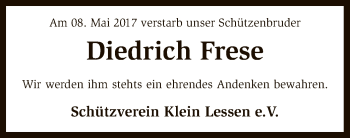 Traueranzeige von Diedrich Frese von SYK