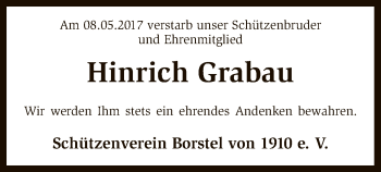 Traueranzeige von Hinrich Grabau von SYK