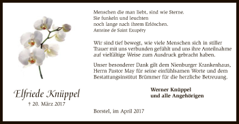 Traueranzeige von Elfriede Knüppel von SYK