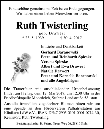 Traueranzeige von Ruth Twisterling von SYK