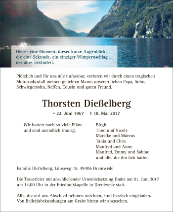 Traueranzeige von Thorsten Dießelberg von SYK