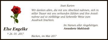 Traueranzeige von Else Engelke von SYK