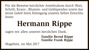 Traueranzeige von Hermann Rippe von SYK