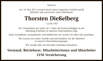 Traueranzeige von Thorsten Dießelberg von SYK