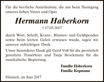 Traueranzeige von Hermann Haberkorn von SYK