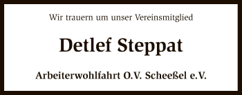 Traueranzeige von Detlef Steppat von SYK