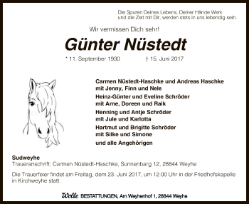 Traueranzeige von Günter Nüstedt von SYK