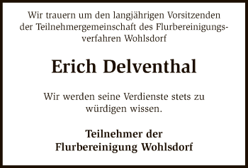 Traueranzeige von Erich Delventhal von SYK