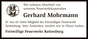 Traueranzeige von Gerhard Mohrmann von SYK