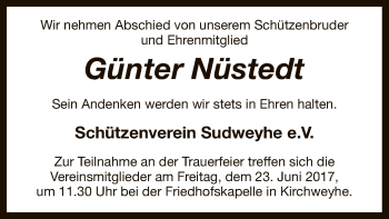 Traueranzeige von Günter Nüstedt von SYK