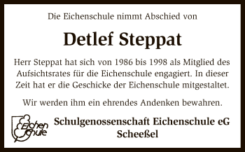 Traueranzeige von Detlef Steppat von SYK