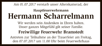 Traueranzeige von Hermann Scharrelmann von SYK