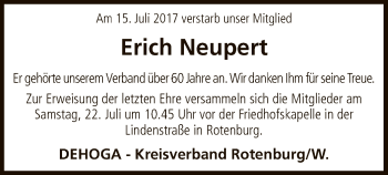 Traueranzeige von Erich Neupert von SYK