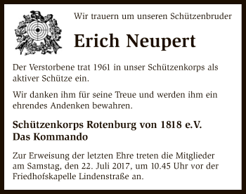 Traueranzeige von Erich Neupert von SYK