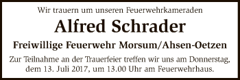 Traueranzeige von Alfred Schrader von SYK