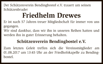 Traueranzeige von Friedhelm Drewes von SYK