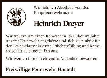 Traueranzeige von Heinrich Dreyer von SYK