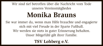 Traueranzeige von Monika Brauns von SYK