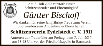 Traueranzeige von Günter Bischoff von SYK