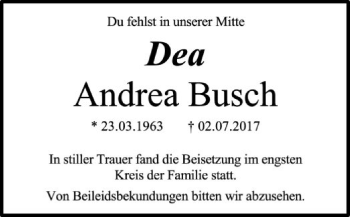 Traueranzeige von Andrea Busch von SYK