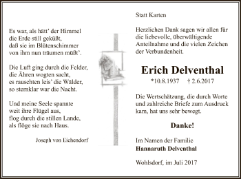 Traueranzeige von Erich Delventhal von SYK