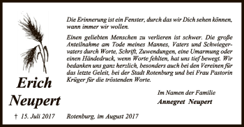 Traueranzeige von Erich Neupert von SYK