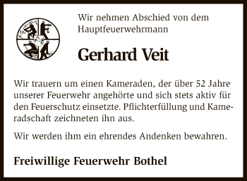 Traueranzeige von Gerhard Veit von SYK