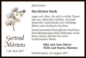 Traueranzeige von Gertrud Märtens von SYK