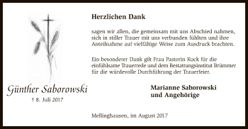 Traueranzeige von Günther Saborowski von SYK